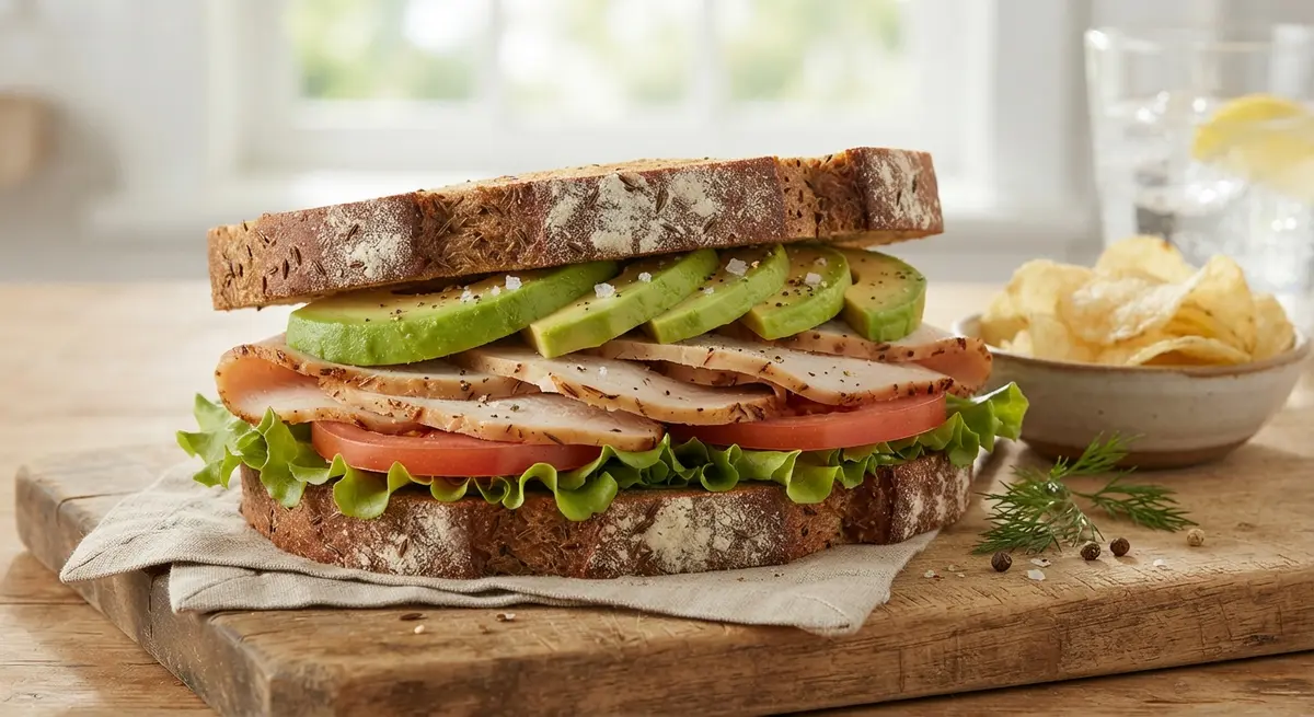 Turkey Avocado Sandwich on Rye